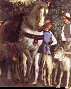 Andrea Mantegna Servant with horse and dog oil on canvas